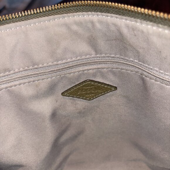 Fossil Elise Purse Green Pebbled Leather Crossbody Two Zippered Pockets Handbag - Picture 5 of 6